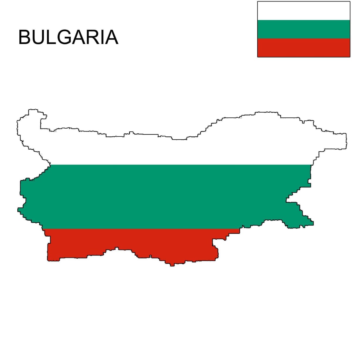 Бугарија мапата знаме