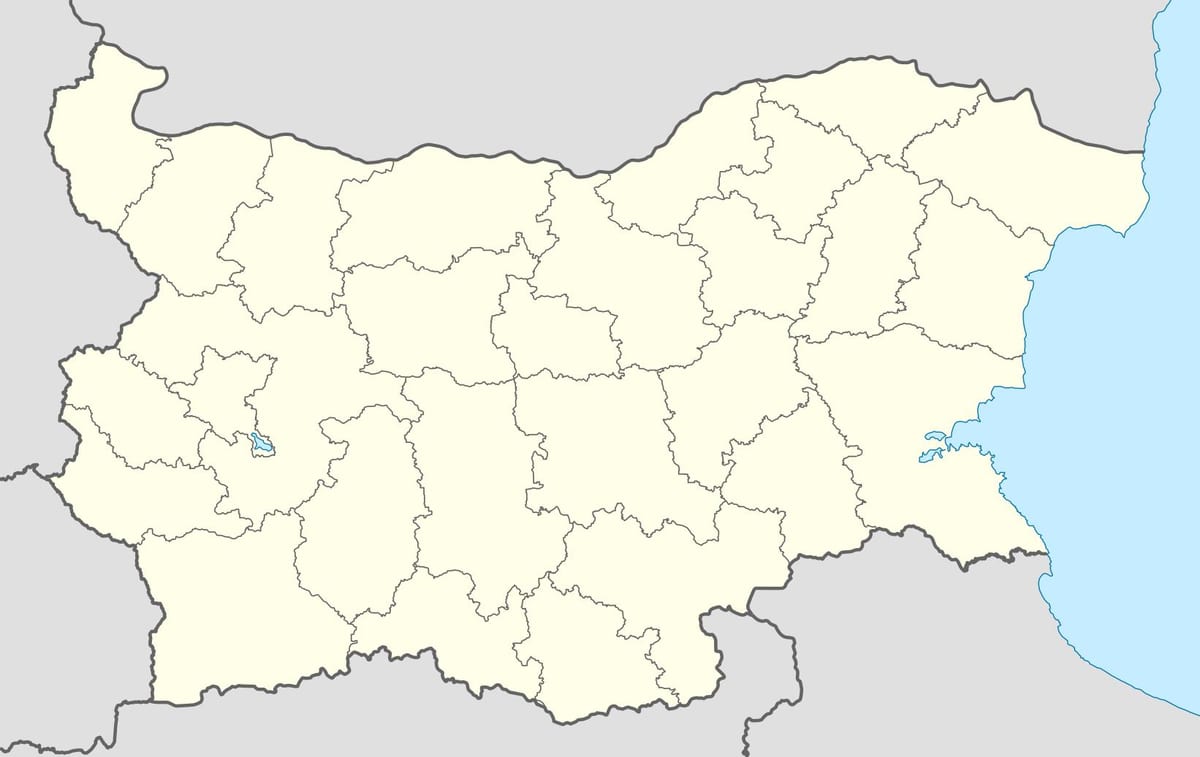 карта на Бугарија мапата вектор