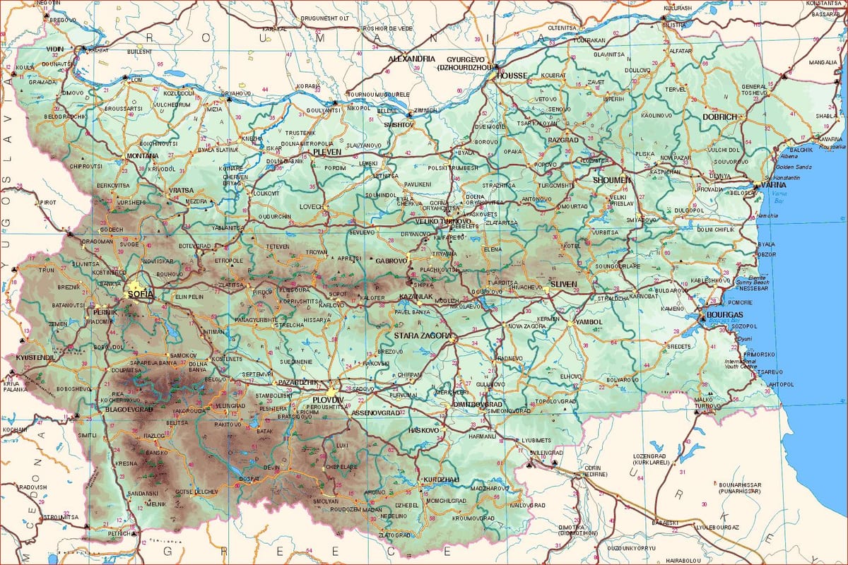 карта на бугарскиот брег