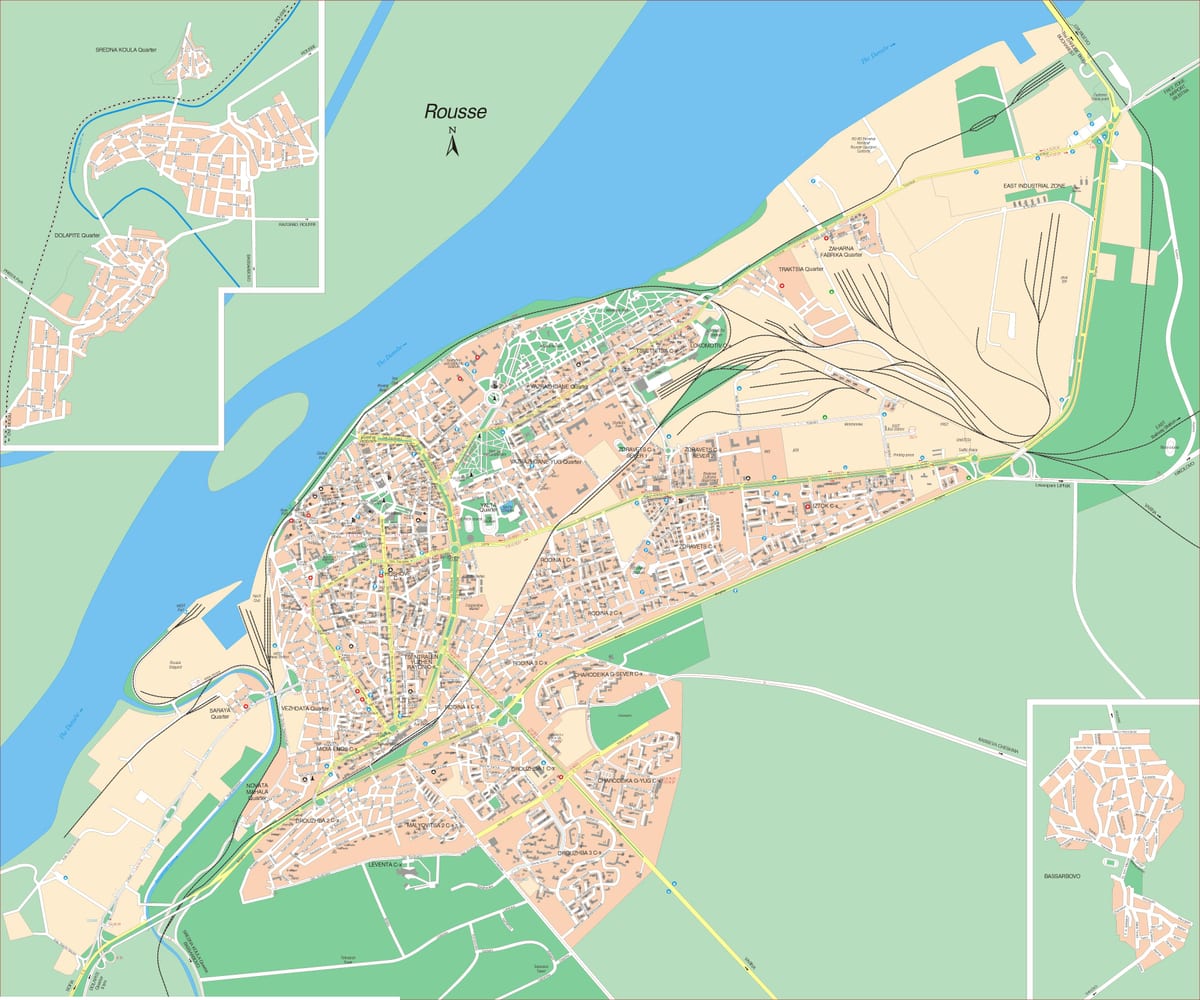 русе, Бугарија мапа