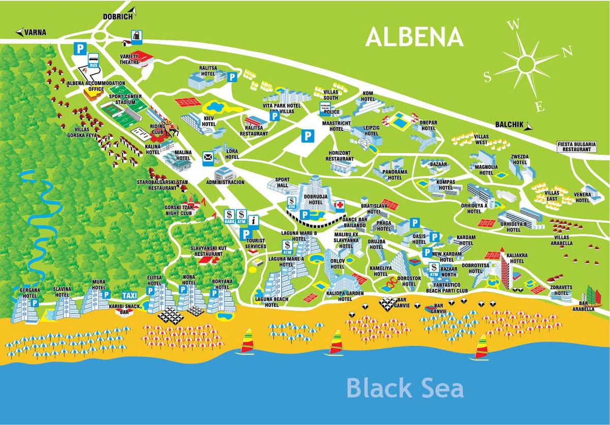мапата albena Бугарија