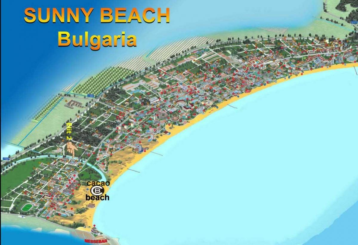 карта на cacao beach Бугарија