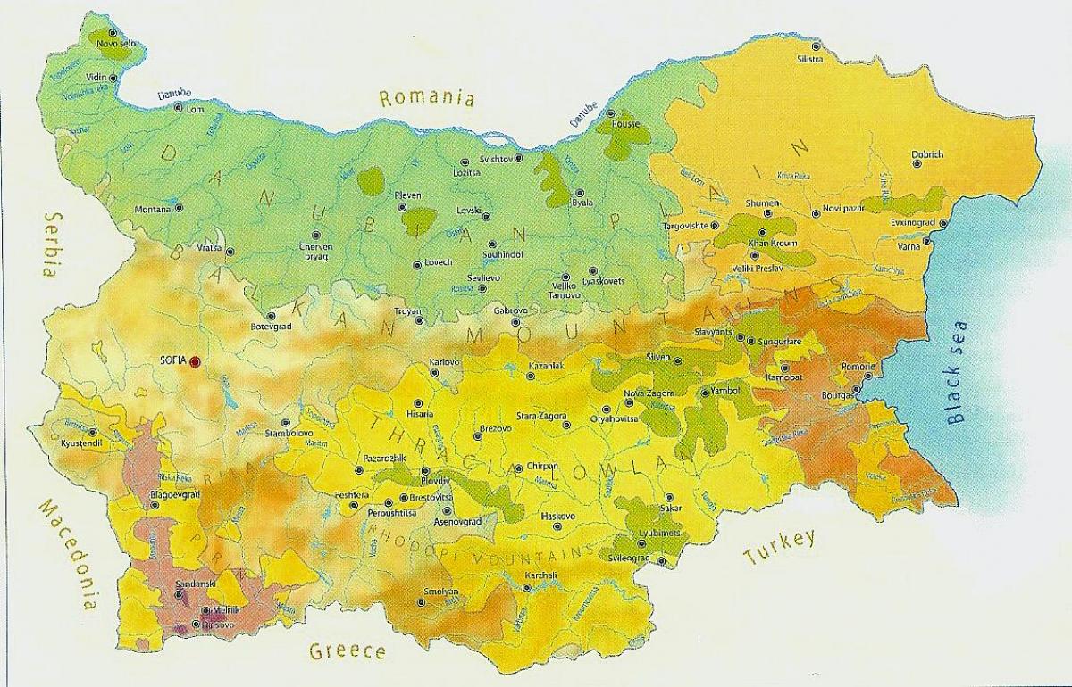 карта на Бугарија клима