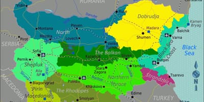 Карта на Бугарија аеродроми