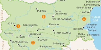 Бугарија региони мапа