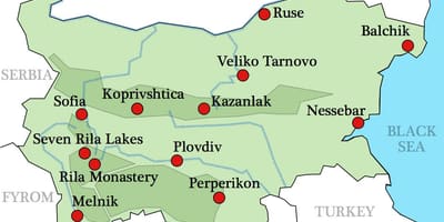 Карта на бугарската манастири