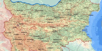 Карта на детална мапа на Бугарија