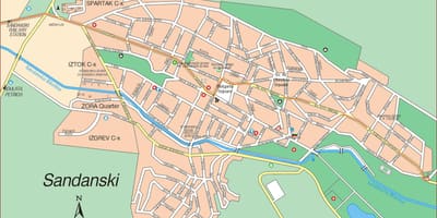 Карта на сандански Бугарија