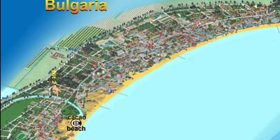 Карта на cacao beach Бугарија